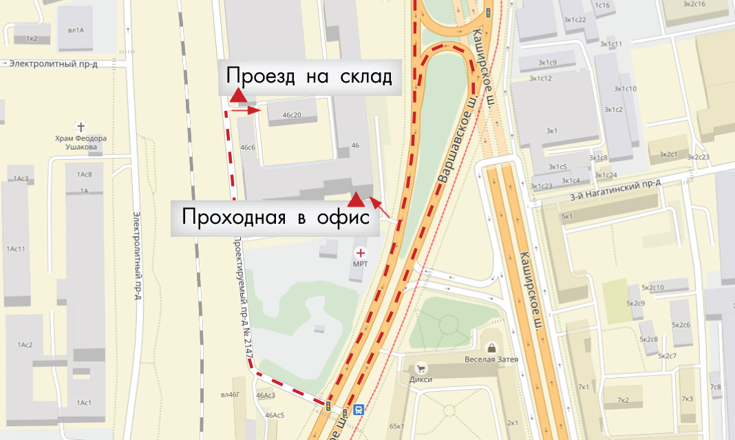 Схема проезда на склад Схема проезда на склад